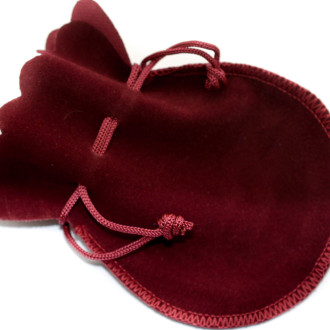 Подарочный мешочек из бархата круглый 12х9 см (+-5 мм) 1 шт. Бордовый