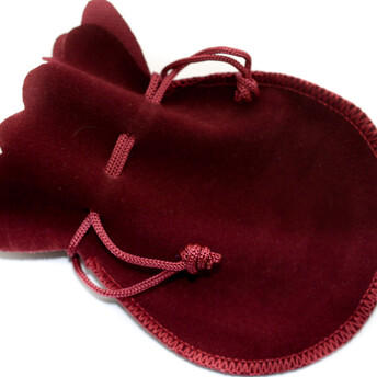 Подарочный мешочек из бархата круглый 12х9 см (+-5 мм) 1 шт. Бордовый