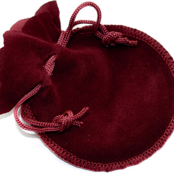 Подарочный мешочек из бархата круглый 7х9 см (+-5 мм) 1 шт. Бордовый