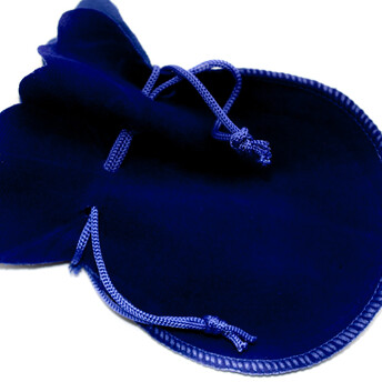 Подарочный мешочек из бархата круглый 12х9 см (+-5 мм) 1 шт. Синий