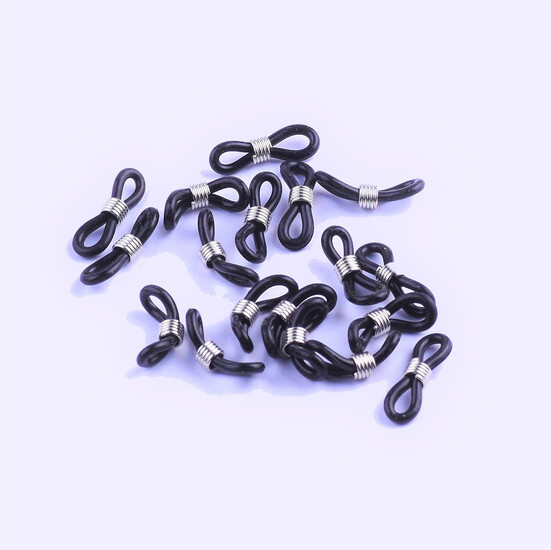 Коннектор для очков 20х4,5 мм +-30 шт. Черный силикон Платина