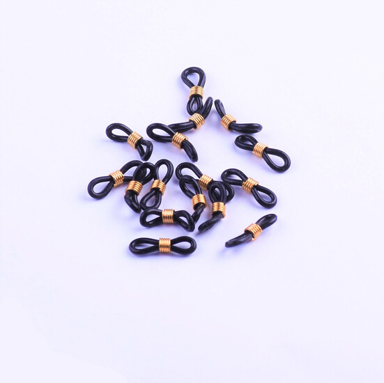 Коннектор для очков 20х4,5 мм +-30 шт. Черный силикон золото