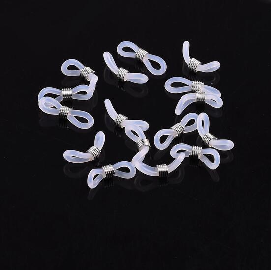 Коннектор для очков 20х4,5 мм +-100 шт. силикон Белый Платина