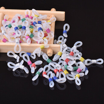 Коннектор для очков 20х4,5 мм +-20 шт. Белый силикон разных цветов