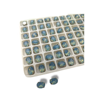 Стразы в цапах пришивные Овал 6х8 мм Смола голубой 12 шт.