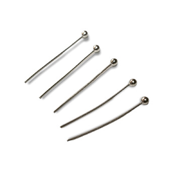 Пины медные с шариком 20х0,5 мм Платиновый +-200 шт. 11 г