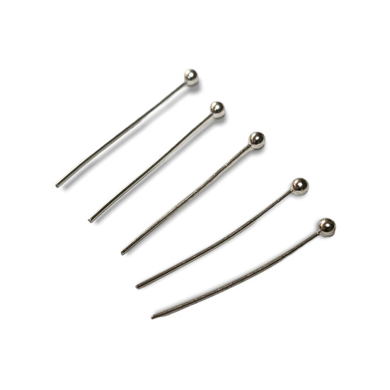 Пины медные с шариком 20х0,5 мм Платиновый +-200 шт. 11 г