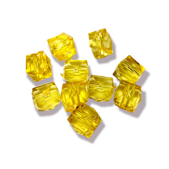 Пластиковые бусины Квадратные 7 мм 25 г (+-98 шт.) Желтый