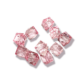 Пластиковые бусины Квадратные 7 мм 25 г (+-98 шт.) Розовый