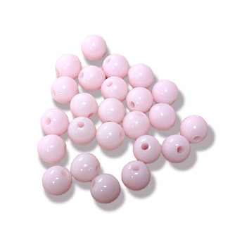 Бусины пластиковые круглые 6 мм +-200 шт. Розовый светлый