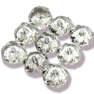 Пластиковые бусины огранка Рондель 10 мм 25 г (+-69 шт.) Прозрачный