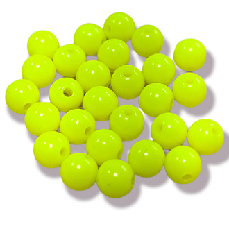 Бусины шар пластик 6 мм отверстие 2 мм +-400 шт. желтый