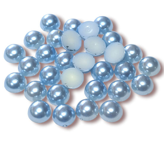 Полубусины акрил 8 мм +-200 шт. голубой