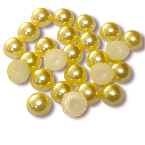 Полубусины акрил 10 мм +-100 шт. Желтый