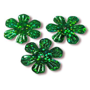Пайетки цветочек 24 мм 25 г Зеленый