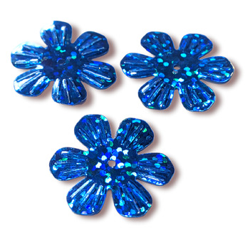 Пайетки цветочек 24 мм 25 г Синий