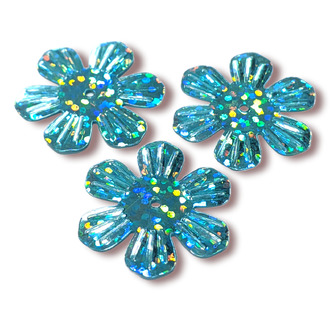 Пайетки цветочек 24 мм 25 г Голубой