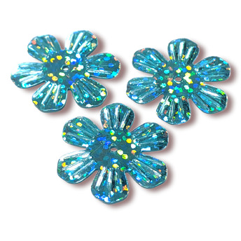 Пайетки цветочек 24 мм 25 г Голубой