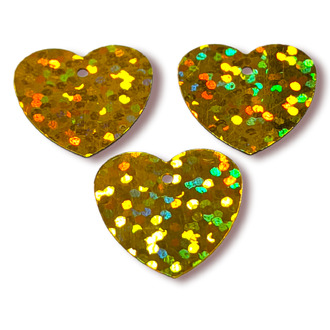 Пайетки сердце 16х15 мм 25 г Золото