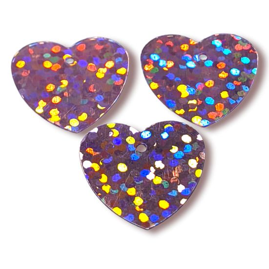 Пайетки сердце 16х15 мм 25 г Розовый