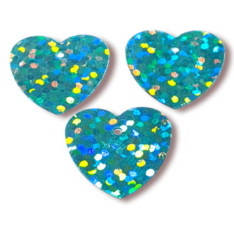 Пайетки сердце 16х15 мм 25 г Голубой