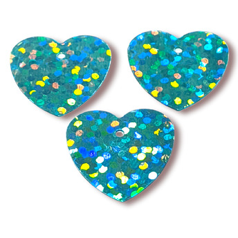 Пайетки сердце 16х15 мм 25 г Голубой