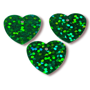 Пайетки сердце 16х15 мм 25 г Зеленый