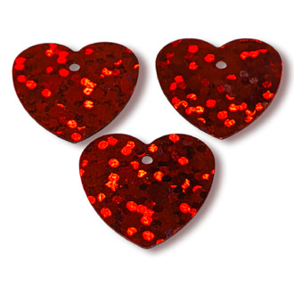 Пайетки сердце 16х15 мм 25 г Красный