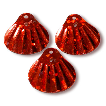 Пайетки ракушка 14х13 мм 25 г Красный