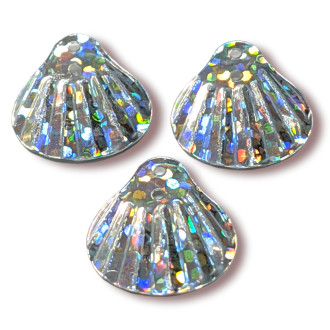 Пайетки ракушка 14х13 мм 25 г Серебро