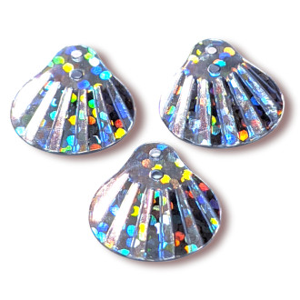 Пайетки ракушка 14х13 мм 25 г Серебро-темное