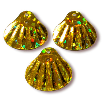 Пайетки ракушка 14х13 мм 25 г Желтый