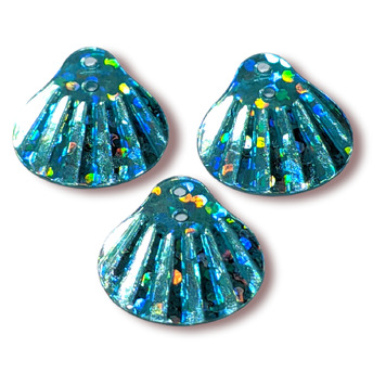 Пайетки ракушка 14х13 мм 25 г Голубой