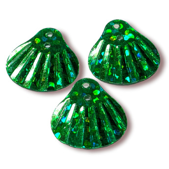 Пайетки ракушка 14х13 мм 25 г Зеленый