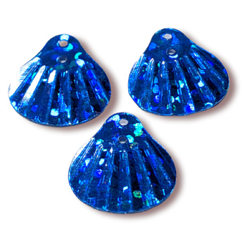 Пайетки ракушка 14х13 мм 25 г Синий