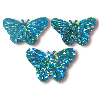 Пайетки бабочка 22х18 мм 25 г Голубой