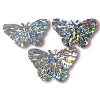 Пайетки бабочка 22х18 мм 25 г Серебро