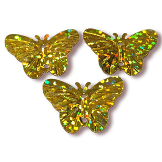 Пайетки бабочка 22х18 мм 25 г Желтый