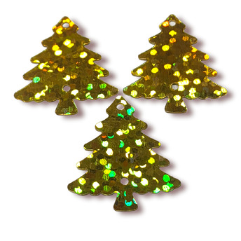 Пайетки елочка 21х18 мм 25 г Желтый