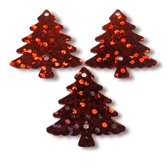 Пайетки елочка 21х18 мм 25 г Красный