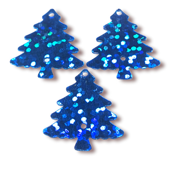 Пайетки елочка 21х18 мм 25 г Синий