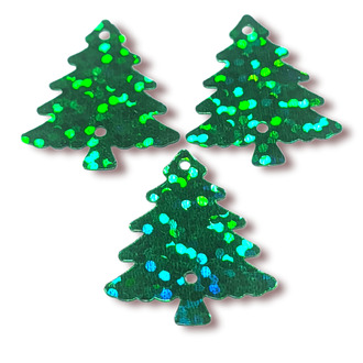 Пайетки елочка 21х18 мм 25 г Зеленый