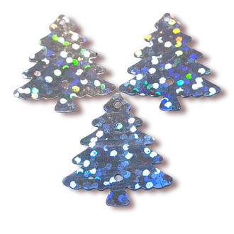 Пайетки елочка 21х18 мм 25 г Серебро-темное