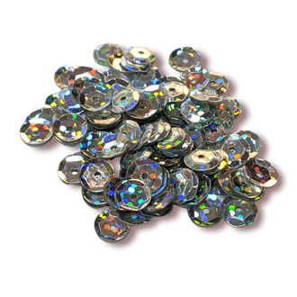 Пайетки круглые 7 мм 25 г Серебро