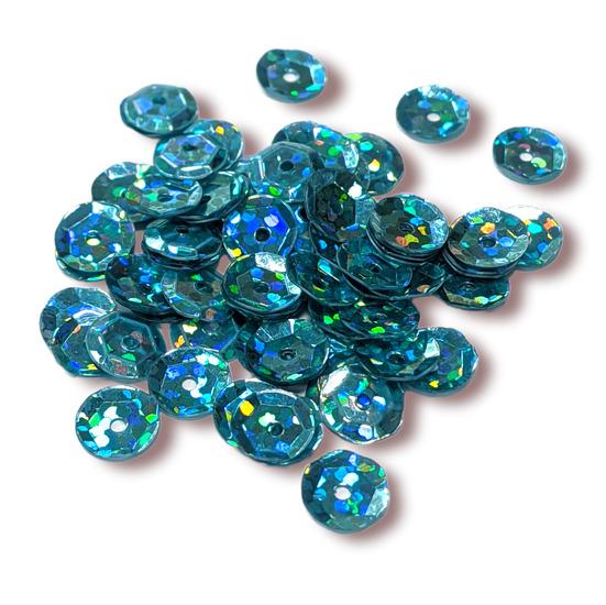 Пайетки круглые 7 мм 25 г Голубой