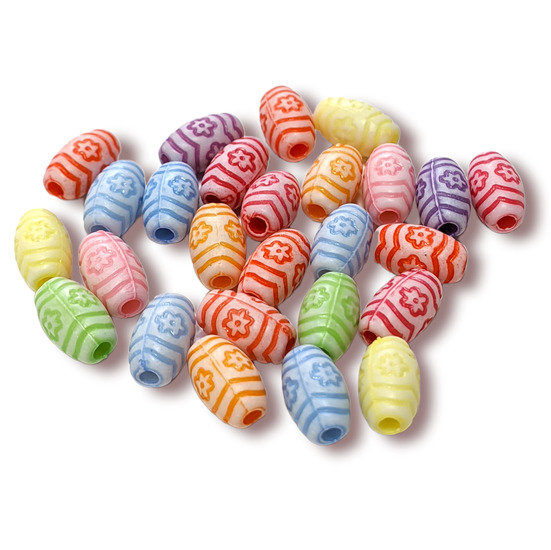 Пластиковые бусины Бочка 10х6 мм 25 г (+-95 шт.) Разноцветные