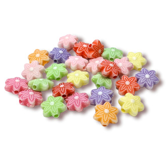 Пластиковые бусины очек 10х5 мм +-25 г (+-60 шт.) Разноцветные