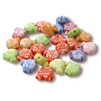 Пластиковые бусины Рыбка маленькая 10х9 мм 25 г (+-73 шт.) Разноцветные