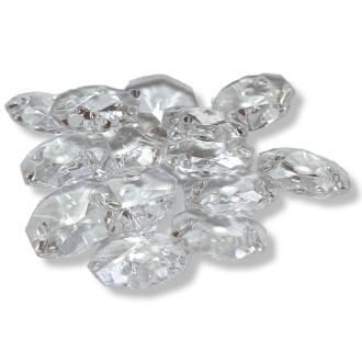 Пластиковые бусины Граненые Октагон 14 мм 25 г (+-68 шт.) Белый под стекло_ВА-0172-01