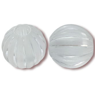 Пластиковая бусина Граненая Тыква матовый 34 мм 1шт Белый под стекло _ВА-1036-01М